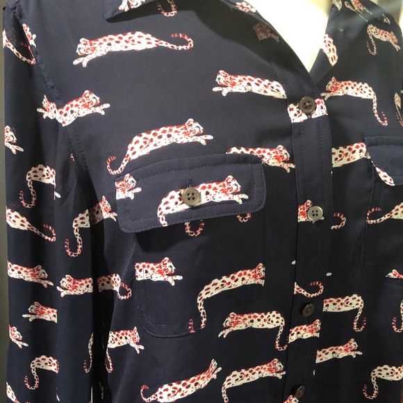LOFT | Leopard Print Button Down Blouse Top - Picture 3 of 6